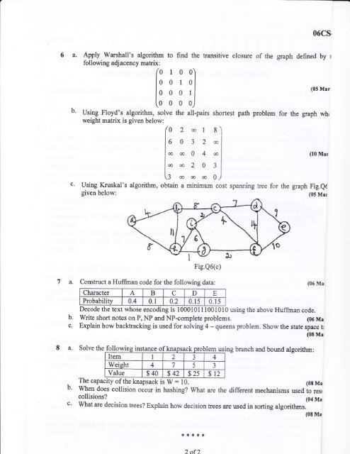 Analysis and Design of Algorithms 2a. - Vtustudentsparadise