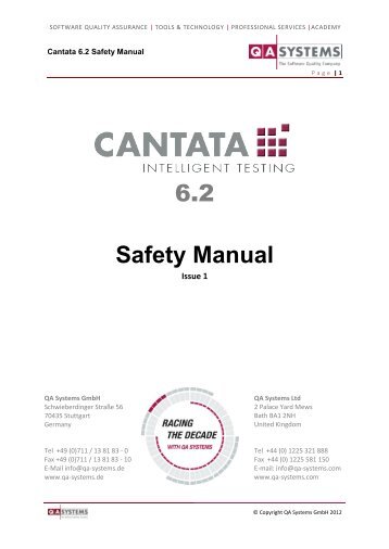 Cantata 6.2 Safety Manual - Nohau