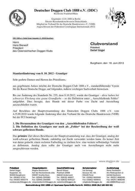 Grautiger Bewertung Österreich 1 - Österreichischer Doggenklub
