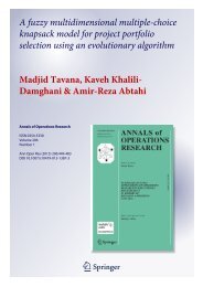 A Fuzzy Multidimensional Multiple-Choice Knapsack - Dr. Madjid ...