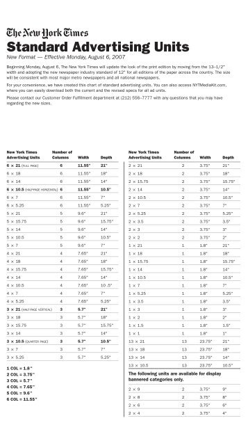 Download Visual Chart of Broadsheet Ad Units (PDF) - New York ...