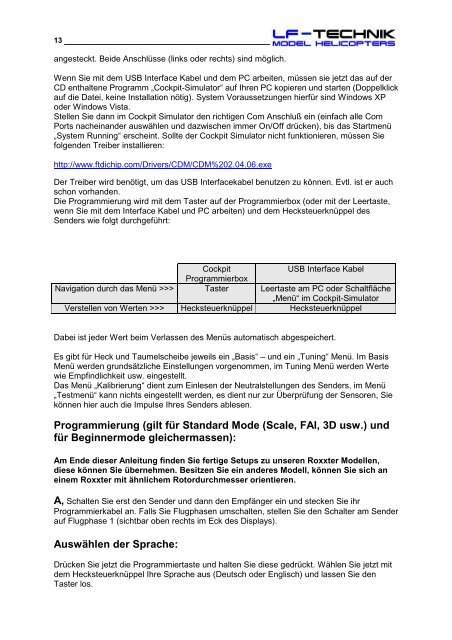 Bedienungsanleitung V1.06 zum Softwarestand V1.02 ... - LF-Technik