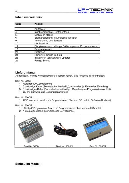 Bedienungsanleitung V1.06 zum Softwarestand V1.02 ... - LF-Technik