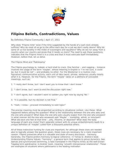 philippine cultural values