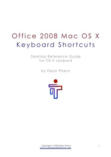 Office 2008 Mac OS X Keyboard Shortcuts