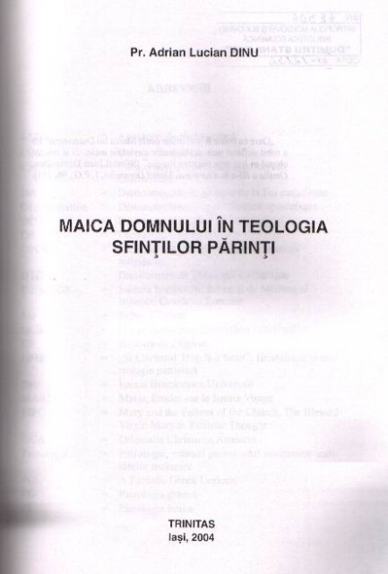 Adrian Lucian Dinu - Maica Domnului in Teologia Sfintilor Parinti.pdf