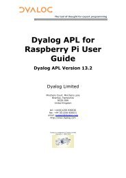 Notes - Dyalog APL - D-functions