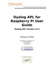 Dyalog APL for Raspberry Pi User Guide - Dyalog Limited