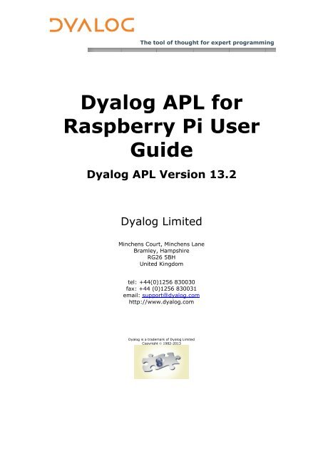 Dyalog APL for Raspberry Pi User Guide - Dyalog Limited