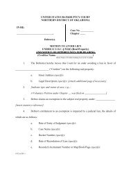 Motion to Avoid Lien (Real Property) - Northern District of Oklahoma
