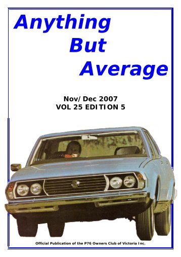 Anything But Average - Leyland P76 Club of Victoria