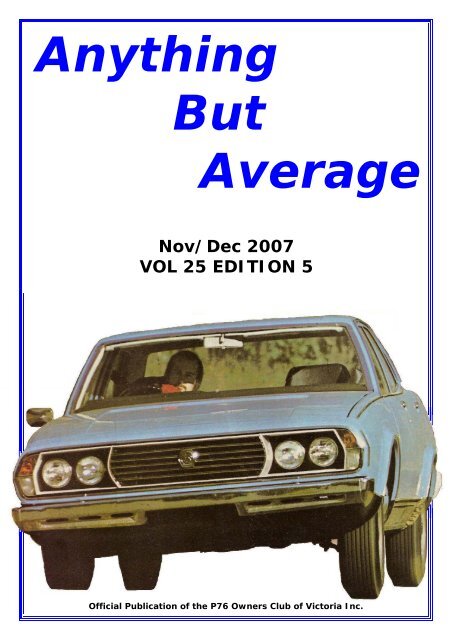 Anything But Average - Leyland P76 Club of Victoria
