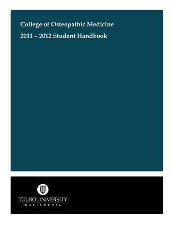 2011-2012 - College of Osteopathic Medicine - Touro University ...