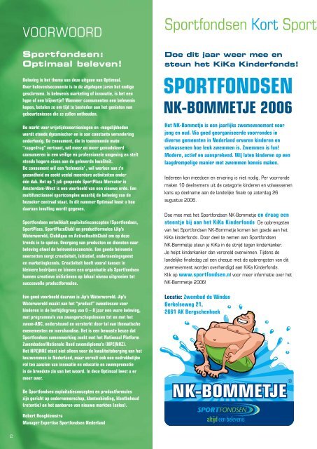 Uitgave augustus 2006 - Thema: Beleven - Sportfondsen