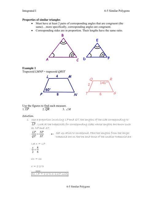 6-5 Similar Polygons notes