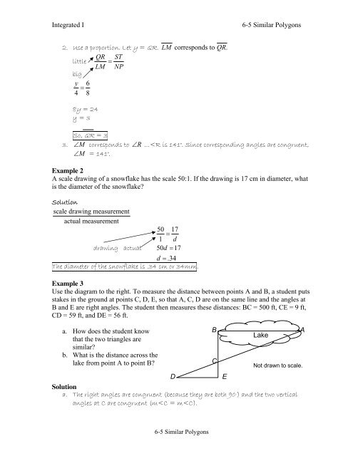 6-5 Similar Polygons notes