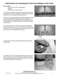 Instructions for mounting the Trial Lens Adapter to the I-test (continued)