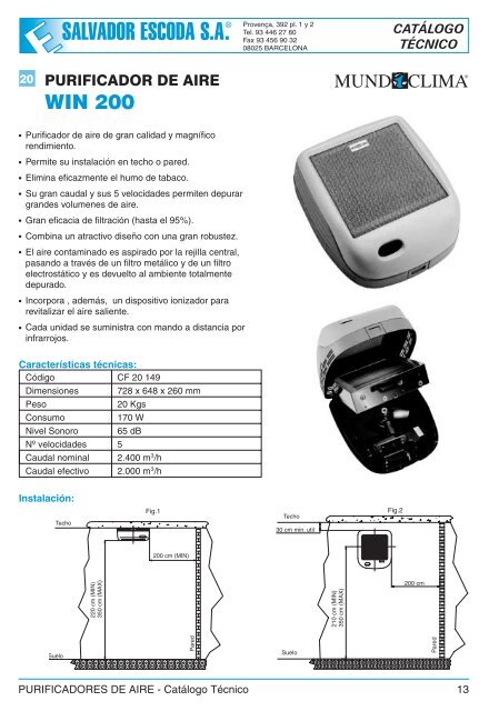 Purificadores de Aire 2006 - Salvador Escoda SA