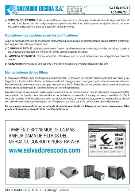 Purificadores de Aire 2006 - Salvador Escoda SA