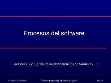 algunas trasparencias de I. Sommerville