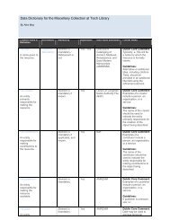 Data Dictionary - Tufts University Library Catalog