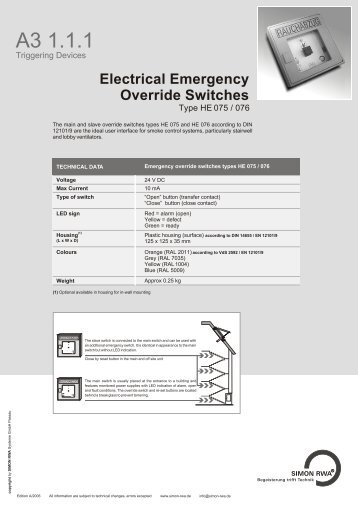 Electrical emergency override switches - energimac