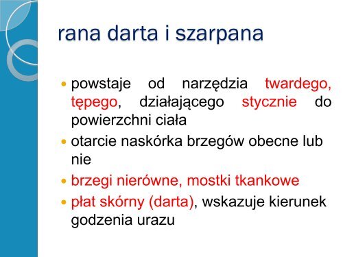 obraÅ¼enia - Katedra Medycyny SÄdowej Collegium Medicum ...