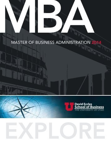 Full-Time MBA Brochure - University of Utah