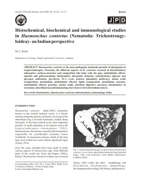 PDF File - The Indian Society for Parasitology