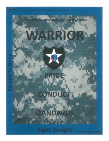 2ID Warrior Standards - 2nd Infantry Division - U.S. Army