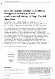 limnological and environmental history of Lago Cardiel, Argentina