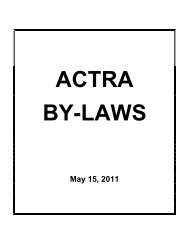 BY-LAW NO. 1 - ACTRA Toronto