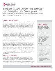 Enabling Secure Storage Area Network and Enterprise ... - Enterasys