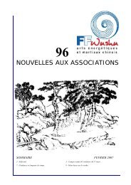 NOUVELLES AUX ASSOCIATIONS - FÃ©dÃ©ration franÃ§aise de wushu