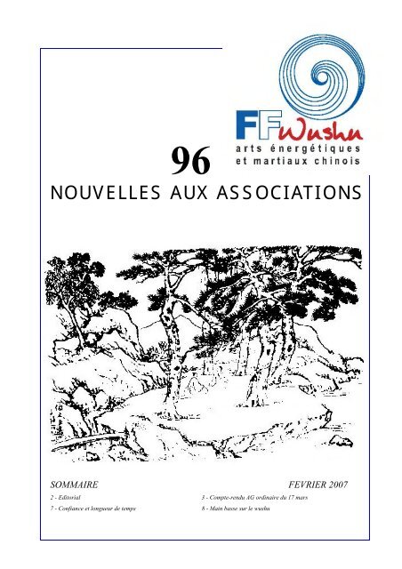 NOUVELLES AUX ASSOCIATIONS - FÃ©dÃ©ration franÃ§aise de wushu