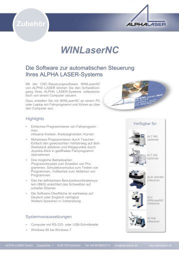 WINLaserNC - ALPHA LASER GmbH