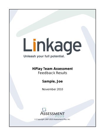 HiPlay Team Assessment Feedback Results Sample ... - Linkage, Inc.