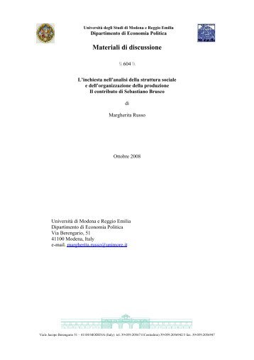 Materiali di discussione - Dipartimento di Economia politica