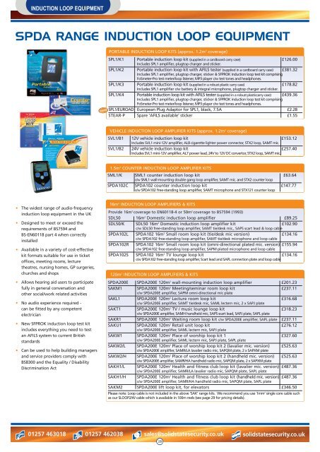 Product Catalogue & Trade Price List 2011/12 - Solid State Security