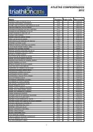 RelaÃƒÂ§ÃƒÂ£o de atletas Confederados 2012