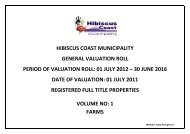 HCM Gv2012_FT_Volume1-FARMS - Hibiscus Coast Municipality