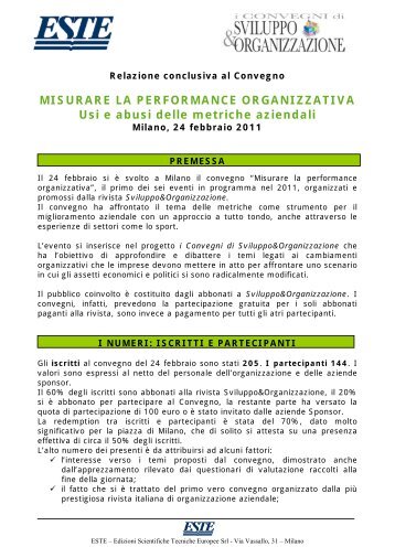 La relazione conclusiva del Convegno - Este