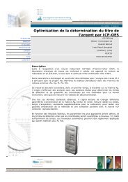 Optimisation de la détermination du titre de l'argent par ICP ... - EIA-FR