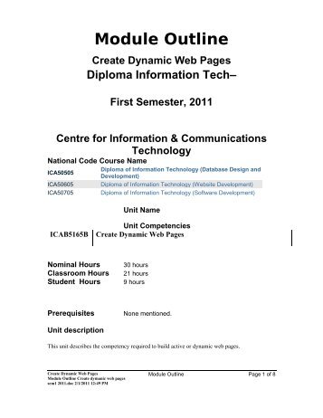 Module Outline - CICT server