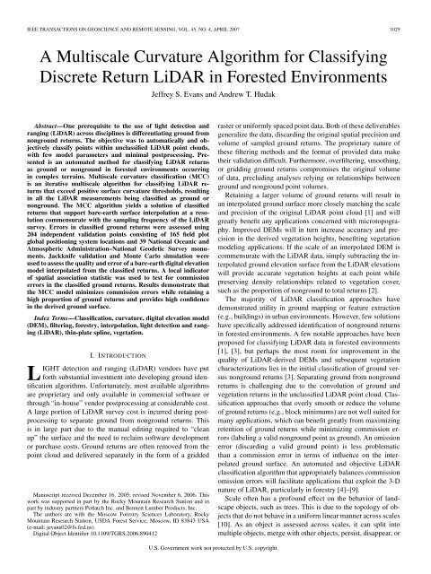 A Multiscale Curvature Algorithm for Classifying Discrete Return ...