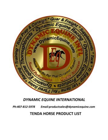 dynamic equine international tenda horse product list