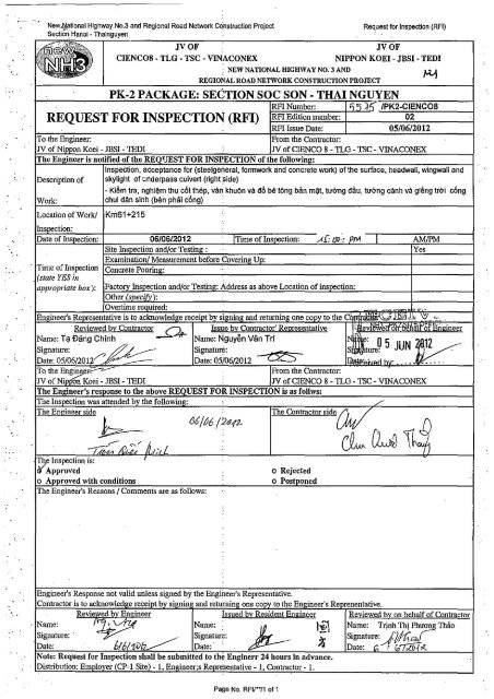 REQUEST FOR INSPECTION RFI request-for-inspection-rfi