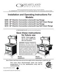 Installation and Operating Instructions For Models - The Chimney ...