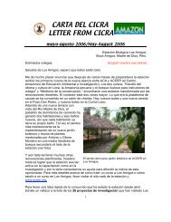 carta del cicra letter from cicra - Amazon Conservation Association