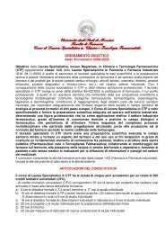 Manifesto degli Studi A.A. 2008-2009 - FacoltÃ  di Farmacia ...